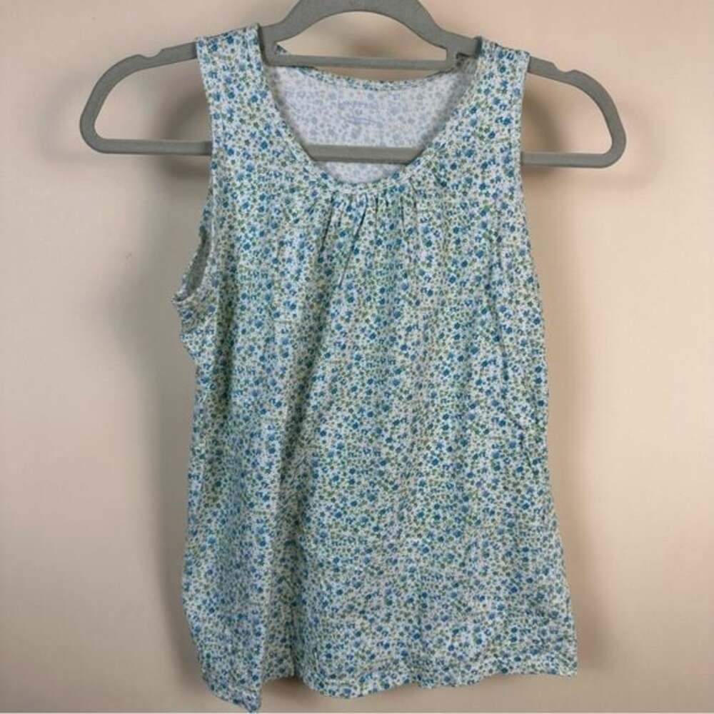 Lands’ End Floral Tank Top, girls size large 14, 100% cotton